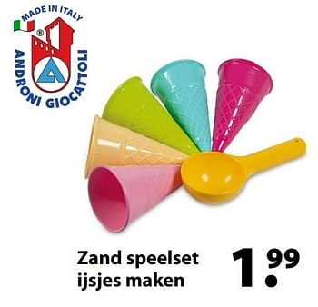 Aanbiedingen Zand speelset ijsjes maken - Androni Giocattoli - Geldig van 27/03/2017 tot 20/04/2017 bij Multi Bazar