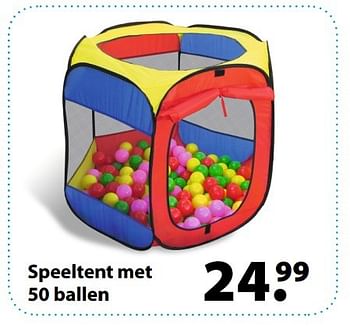 Aanbiedingen Speeltent met 50 ballen - Huismerk - Multi Bazar - Geldig van 27/03/2017 tot 20/04/2017 bij Multi Bazar