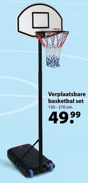 Aanbiedingen Verplaatsbare basketbal set - Huismerk - Multi Bazar - Geldig van 27/03/2017 tot 20/04/2017 bij Multi Bazar