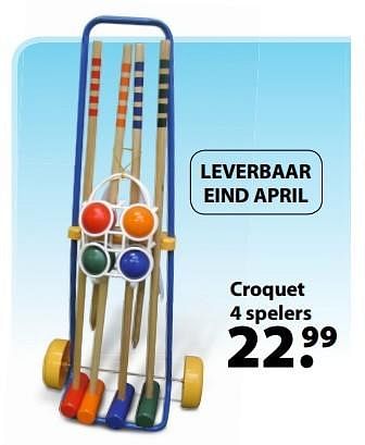Aanbiedingen Croquet 4 spelers - Huismerk - Multi Bazar - Geldig van 27/03/2017 tot 20/04/2017 bij Multi Bazar