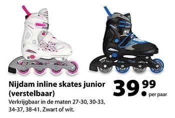 Aanbiedingen Nijdam inline skates junior - Huismerk - Multi Bazar - Geldig van 27/03/2017 tot 20/04/2017 bij Multi Bazar