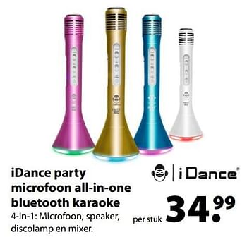 Aanbiedingen Idance party microfoon all-in-one bluetooth karaoke - I Dance - Geldig van 27/03/2017 tot 20/04/2017 bij Multi Bazar