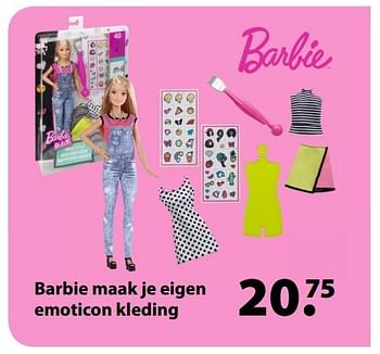 Aanbiedingen Barbie maak je eigen emoticon kleding - Mattel - Geldig van 27/03/2017 tot 20/04/2017 bij Multi Bazar