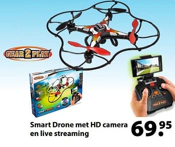 Aanbiedingen Smart drone met hd camera en live streaming - Gear2Play - Geldig van 27/03/2017 tot 20/04/2017 bij Multi Bazar
