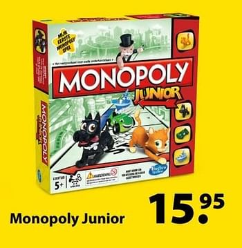 Aanbiedingen Monopoly junior - Hasbro - Geldig van 27/03/2017 tot 20/04/2017 bij Multi Bazar