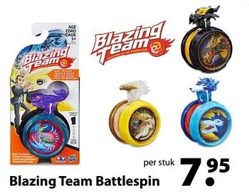 Aanbiedingen Blazing team battlespin - Hasbro - Geldig van 27/03/2017 tot 20/04/2017 bij Multi Bazar