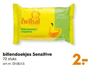 Aanbiedingen Billendoekjes sensitive - Zwitsal - Geldig van 25/03/2017 tot 05/04/2017 bij Blokker