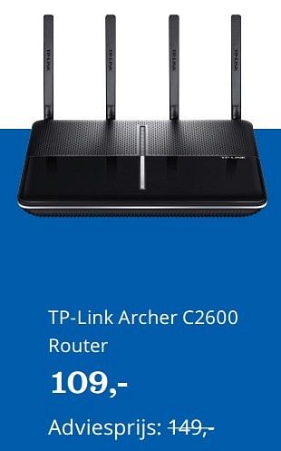 Aanbiedingen Tp-link archer c2600 router - TP-LINK - Geldig van 27/03/2017 tot 05/04/2017 bij Bol