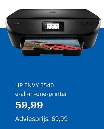 Aanbiedingen Hp envy 5540 e-all-in-one-printer - HP - Geldig van 27/03/2017 tot 05/04/2017 bij Bol