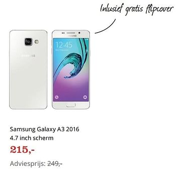 Aanbiedingen Samsung galaxy a3 2016 4.7 inch scherm - Samsung - Geldig van 27/03/2017 tot 05/04/2017 bij Bol
