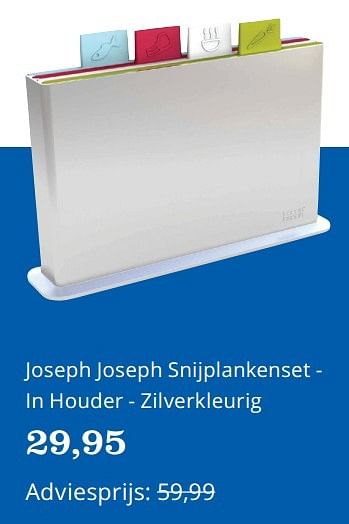 Aanbiedingen Joseph joseph snijplankenset - in houder - zilverkleurig - Joseph Joseph - Geldig van 27/03/2017 tot 05/04/2017 bij Bol