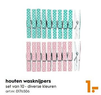 Aanbiedingen Houten wasknijpers - Huismerk - Blokker - Geldig van 25/03/2017 tot 05/04/2017 bij Blokker
