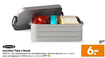 Aanbiedingen Lunchbox take a break - Rosti Mepal - Geldig van 25/03/2017 tot 05/04/2017 bij Blokker