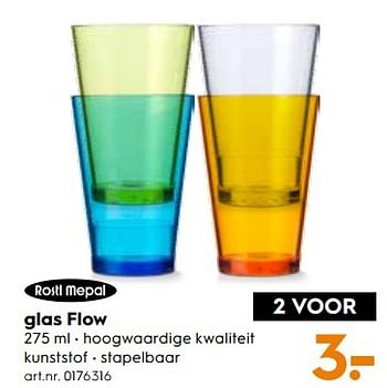 Aanbiedingen Glas flow - Rosti Mepal - Geldig van 25/03/2017 tot 05/04/2017 bij Blokker