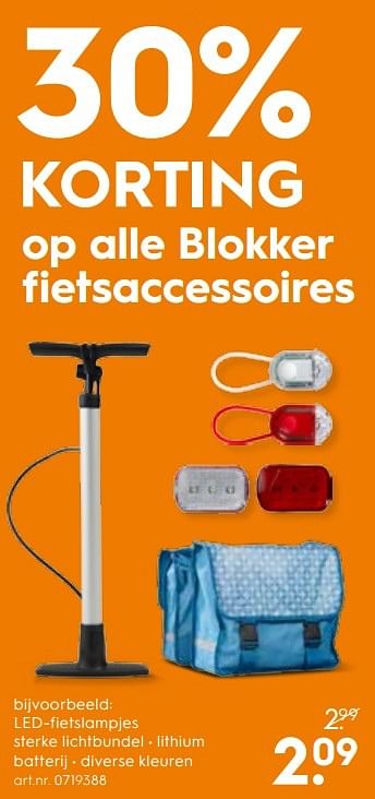 Aanbiedingen Led-fietslampjes sterke lichtbundel - Huismerk - Blokker - Geldig van 25/03/2017 tot 05/04/2017 bij Blokker
