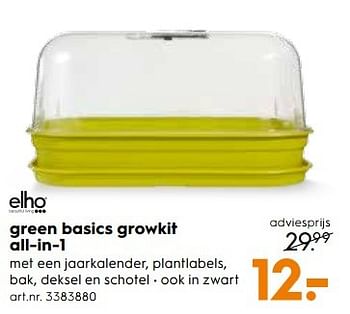 Aanbiedingen Green basics growkit all-in-1 - Elho - Geldig van 25/03/2017 tot 05/04/2017 bij Blokker