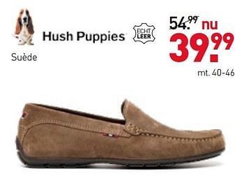 Aanbiedingen Suède schoenen - Hush Puppies - Geldig van 27/03/2017 tot 09/04/2017 bij Scapino