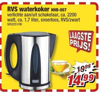 Aanbiedingen Rvs waterkoker hhb-007 - Huismerk - Poco - Geldig van 27/03/2017 tot 02/04/2017 bij Poco