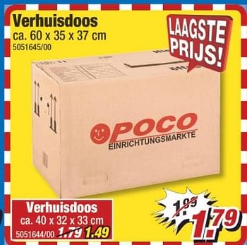 Aanbiedingen Verhuisdoos - Huismerk - Poco - Geldig van 27/03/2017 tot 02/04/2017 bij Poco