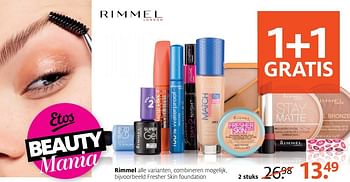 Aanbiedingen Rimmel fresher skin foundation - Rimmel - Geldig van 27/03/2017 tot 09/04/2017 bij Etos