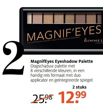 Aanbiedingen Magnifeyes eyeshadow palette - Rimmel - Geldig van 27/03/2017 tot 09/04/2017 bij Etos