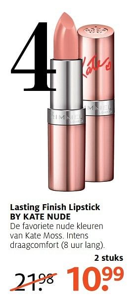 Aanbiedingen Lasting finish lipstick by kate nude - Rimmel - Geldig van 27/03/2017 tot 09/04/2017 bij Etos
