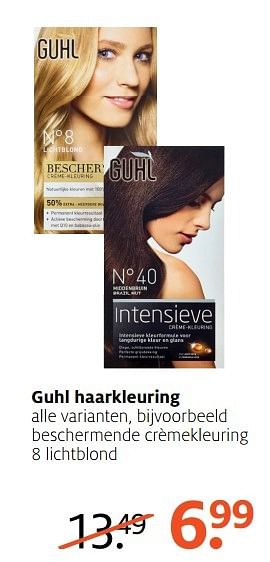 Aanbiedingen Guhl beschermende crèmekleuring 8 lichtblond - Guhl - Geldig van 27/03/2017 tot 09/04/2017 bij Etos