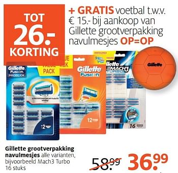 Aanbiedingen Gillette mach3 turbo - Gillette - Geldig van 27/03/2017 tot 09/04/2017 bij Etos