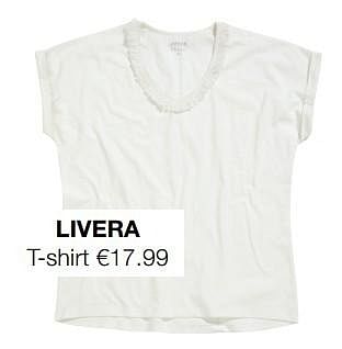 Aanbiedingen T-shirt - Huismerk - Livera - Geldig van 26/03/2017 tot 09/04/2017 bij Livera