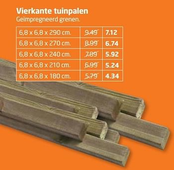 Aanbiedingen Vierkante tuinpalen - Huismerk - Formido - Geldig van 27/03/2017 tot 09/04/2017 bij Formido