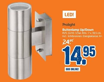 Aanbiedingen Buitenlamp up-down - Prolight - Geldig van 27/03/2017 tot 09/04/2017 bij Formido