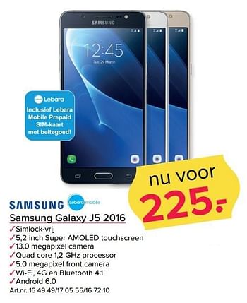 Aanbiedingen Samsung galaxy j5 2016 - Samsung - Geldig van 27/03/2017 tot 09/04/2017 bij Kijkshop