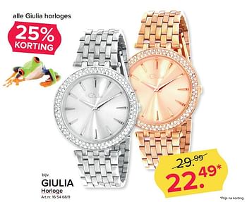 Aanbiedingen Giulia horloge - Giulia - Geldig van 27/03/2017 tot 09/04/2017 bij Kijkshop