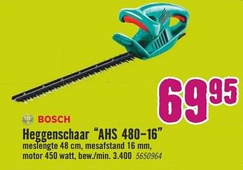 Aanbiedingen Bosch heggenschaar ahs 480-16 - Bosch - Geldig van 27/03/2017 tot 09/04/2017 bij Hornbach