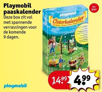 Aanbiedingen Playmobil paaskalender - Playmobil - Geldig van 28/03/2017 tot 09/04/2017 bij Kruidvat