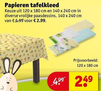 Aanbiedingen Papieren tafelkleed - Huismerk - Kruidvat - Geldig van 28/03/2017 tot 09/04/2017 bij Kruidvat