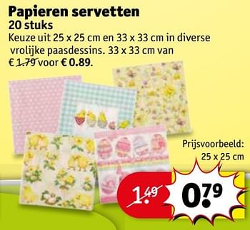 Aanbiedingen Papieren servetten - Huismerk - Kruidvat - Geldig van 28/03/2017 tot 09/04/2017 bij Kruidvat