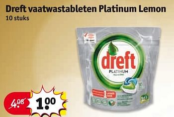 Aanbiedingen Dreft vaatwastableten platinum lemon - Dreft - Geldig van 28/03/2017 tot 09/04/2017 bij Kruidvat
