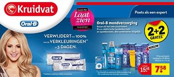 Aanbiedingen Tandpasta 3d white vitalize - Oral-B - Geldig van 28/03/2017 tot 09/04/2017 bij Kruidvat