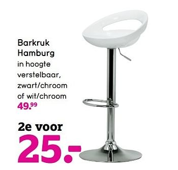 Aanbiedingen Barkruk hamburg - Huismerk - Leen Bakker - Geldig van 27/03/2017 tot 09/04/2017 bij Leen Bakker
