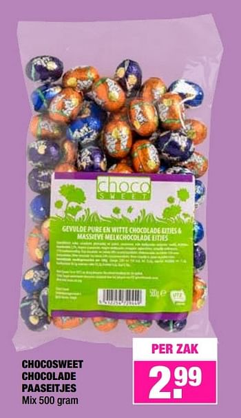Aanbiedingen Chocosweet chocolade paaseitjes - Huismerk - Big Bazar - Geldig van 27/03/2017 tot 02/04/2017 bij Big Bazar