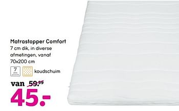 Aanbiedingen Matrastopper comfort - Huismerk - Leen Bakker - Geldig van 27/03/2017 tot 09/04/2017 bij Leen Bakker