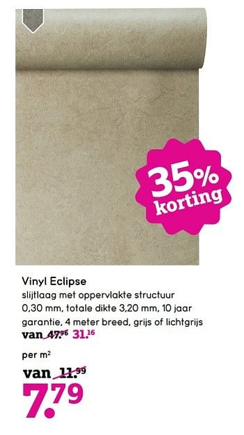Aanbiedingen Vinyl eclipse - Huismerk - Leen Bakker - Geldig van 27/03/2017 tot 09/04/2017 bij Leen Bakker