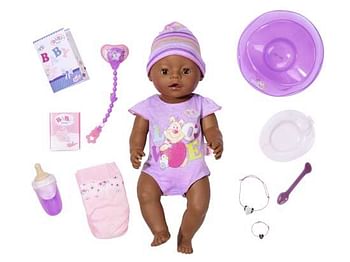 Aanbiedingen Baby Born interactieve pop (donkere huidskleur) - Zapf creation - Geldig van 01/04/2017 tot 16/04/2017 bij ToyChamp