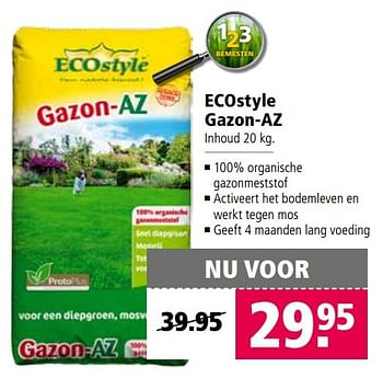 Aanbiedingen Ecostyle gazon-az - Ecostyle - Geldig van 27/03/2017 tot 09/04/2017 bij Welkoop