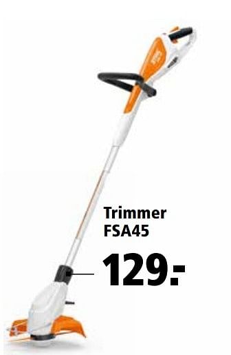 Aanbiedingen Stihl trimmer fsa45 - Stihl - Geldig van 27/03/2017 tot 09/04/2017 bij Welkoop