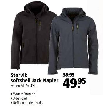 Aanbiedingen Størvik softshell jack napier - StÃ¸rvik - Geldig van 27/03/2017 tot 09/04/2017 bij Welkoop