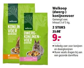 Aanbiedingen Welkoop (dwerg-) konijnenvoer - Huismerk - Welkoop - Geldig van 27/03/2017 tot 09/04/2017 bij Welkoop