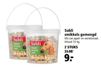Aanbiedingen Subli smikkels gemengd - Subli - Geldig van 27/03/2017 tot 09/04/2017 bij Welkoop