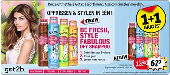 Aanbiedingen Dry shampoo volume - Schwartzkopf - Geldig van 28/03/2017 tot 09/04/2017 bij Kruidvat